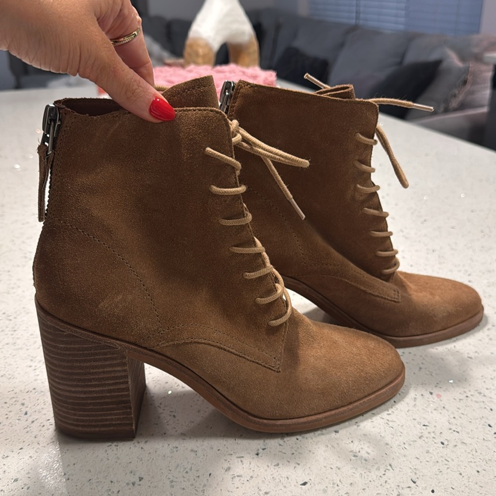 Dolce Vita Brown Suede Lace Up Boots